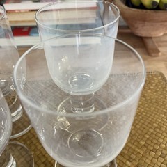 Krosno Thor Glass Wine Goblet Svend Jensen 7 5/8” Denmark Heavy 4 Pc Vtg READ