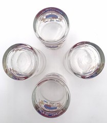 Rare VTG Neiman Marcus Double Old-Fashioned Glasses W/ Rearing Gold Horses Crest