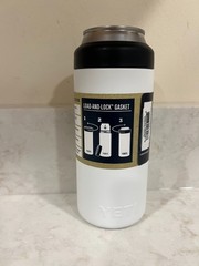 YETI Rambler 12 oz Colster White Slim Can Insulator NEW WITH PAPER WORK