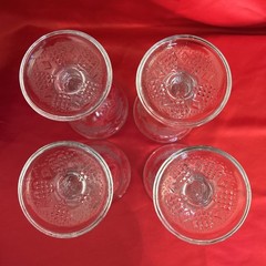 AVON -Hearts & Diamonds Clear- (4) Water Goblets. 1978. Fostoria. VGC