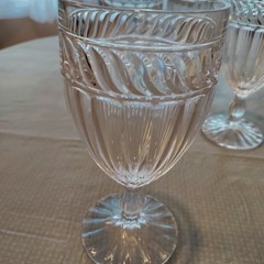 4 Mikasa Wine Water Glasses Swirls Pressed Knob Stem ITALIAN COUNTRYSIDE 6 3/4”