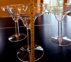 Margarita Cocktail Goblets/Cocktail Drink Glasses;Clear Acrylic Stem Ware Set/3
