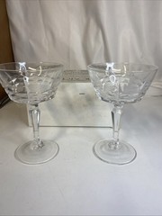 W.M.Dalton Cherbourg Crystal Champagne/Sherbet Glasses Unit 3 – Set of 2 – New
