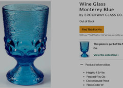 4) Brockway MONTEREY GREEN Avocado Glass WINE or JUICE GOBLETS 4-3/4″ RARE EXC