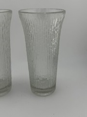 2 Vintage Jeannette Glass Finlandia Tree Bark 6 3/8″Clear Ice Flared Top Glasses