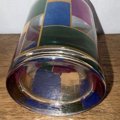 MCM One Culver Glasses Color Block Stained Glass Geometric Design GOLD