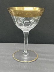 MINTON Gold Optic 4 3/8″ Cocktail Champagne Coupe Glass Tiffin or Glastonbury?