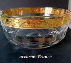 VINTAGE ARCOROC FRANCE GOLD RIMMED LARGE BOWL 8.5 INCHES DIAMETER 💯Perfect