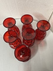 Viking Georgian Ruby Red Glasses set of 6