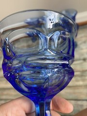 Set Of 6 Fostoria Argus Water Goblet COBALT BLUE Glass HFM Excellent