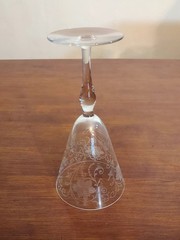 L1 Fostoria WOODLAND Etch 264 Elegant Depression Glass 4 WATER GOBLETS Stem 660