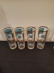 Set Of 4 Libbey Southern Comfort Steamboat MCM 6 7/8″ Tom Collins Glasses