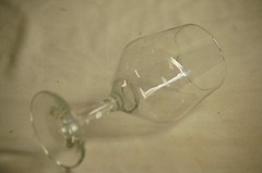 Classic Style 7″ Water or Wine Goblet Clear Glass Stemware Unknown Maker