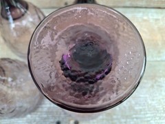 Libbey PURPLE AMETHYST Garden Vine WINE Goblet- Set of 4- Vintage Glassware USA