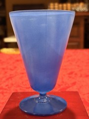 Vtg MCM Anchor Hocking Rainbow Fired On Matte Footed Goblets Set of 4 Ex Cond
