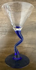 Vintage Libbey Courber Cobalt Blue Z Mini Martini Cocktail Glasses (Set of 2)