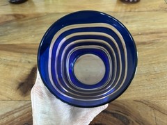 Retro Mid-Century Modern Tumblers Cut Glass Lot Of 4 Highball