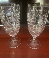 GODINGER SHANNON CRYSTAL PALM SOUTH BEACH ICED TEA GOBLETS – SET OF 2