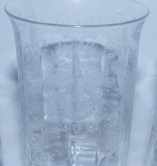RARE SET OF 4 VINTAGE HEISEY GLASS ORCHID ETCHED 6 1/2″ ICED TEA GLASSES~#5022