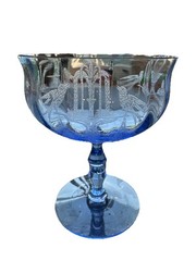 Tiffin Purple Blue Glass Champagne Sherbet 20s
