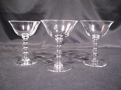 Imperial Glass Candlewick Clear Stem 3400 Champagne/Tall Sherbet Group of 10