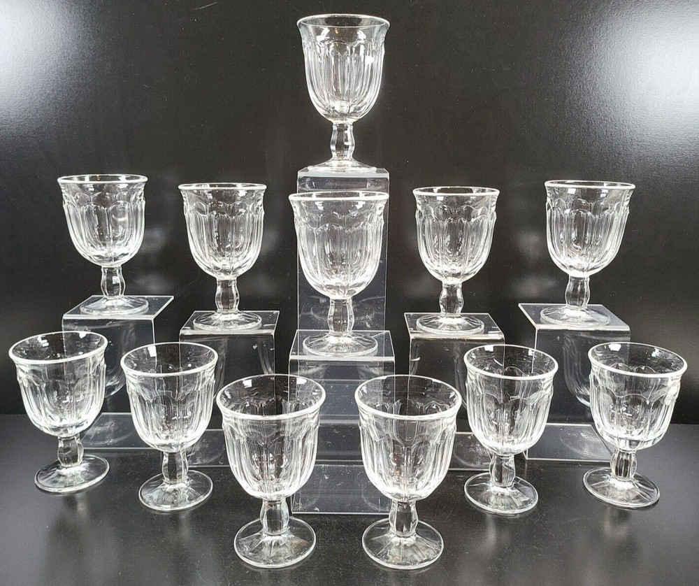 12 Noritake Provincial Clear Wine Glasses Set Vintage Elegant Panel Stemware Lot