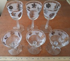Lot of 6 Decorative Glass Goblets – Used
