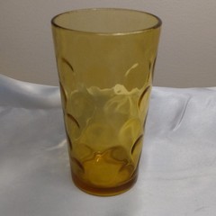 12 Piece VTG HAZEL ATLAS EL DORADO AMBER COIN DOT DRINKING GLASSES