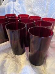 Vintage Anchor Hocking Royal Ruby Tumbler – 4.75” Set of 11- Pristine Condition