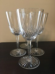 Set of 4 Antique Baccarat “Epron” Art Deco French Cut Crystal Water Glasses