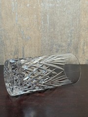 Tyrone Crystal Highball Glasses Set of 3 Cut Crystal Starburst Diamond Pattern