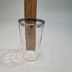 Vintage Silver Trim Optic Glass Replacement Juice Tall Shot Glass