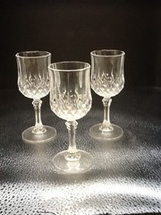 Set of 3 Cristal d’ Arques Longchamp Lead Crystal 2 oz. Cordial Glasses 4.75″ H