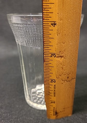 Pair of Clear Depression Glass 8oz Tumblers – Pillar Optic, Stippled Band