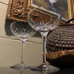 2 Waterford Crystal Lismore Essence 7 1/8″ Champagne / Sherbet Glasses Pristine