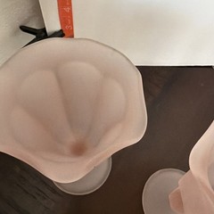 Pink Frosted Fountainware By Indiana Glass, Set Of 3 Footed Sundae Glasses