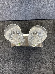 Waterford Crystal~Dolmen Irish Coffee Mugs~Footed/Handles~6.5″~Set of 2