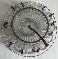 VTG MCM Manganese Duncan & Miller Radiance Punch Bowl Underplate Ladle & 12 Cups