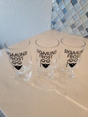 Vintage Sigmund Frost Glass Drinking Glass Set Of 3