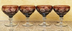 AJKA MARSALA GRAPE CASED CUT TO CLEAR CHAMPAGNE SAUCER Set of 4