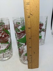 Set of 5 Vintage Glasses Ambrose Mill and Lumber of Santa Barbara CA. Barware