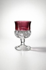 Vintage Ruby Red Flash Glass Goblet