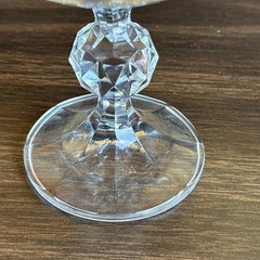 3 Vintage Czech Bohemia Crystal Claudia Clear Ball Stem Wine Glasses 6 1/2″ Tall