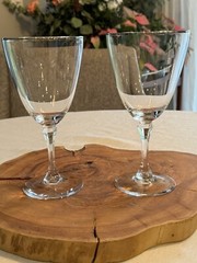 Set Of 2 LENOX MONTCLAIR Platinum Trim Wine Glasses / Water Goblet 7″