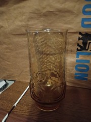 Set 2 Anchor Hocking Glass Amber Colored Heritage Hill Tumbler Drinking Glasses