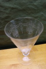 Vintage Footed 6.5 » Iced Tea Etched Basket Swag Optic Tiffin?