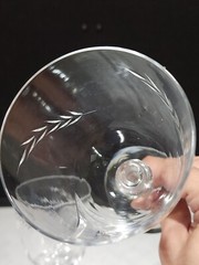 SET OF 3- Glastonbury Lotus HARVEST Cut 7.5″ WATER OR WINE Glasses
