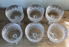 6 Cristal D’Arques Longchamp Champagne Coupe Glass Stemware Lead Crystal France