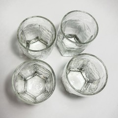 4 Libbey Chivalry 3 3/4″ Tall 6 oz. Juice Glass Tumblers Clear Textured