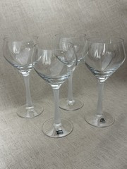 Vtg Mikasa Sea Mist Crystal Wine Glasses Set of 4 Frosted Stem Spiegelau Germany
